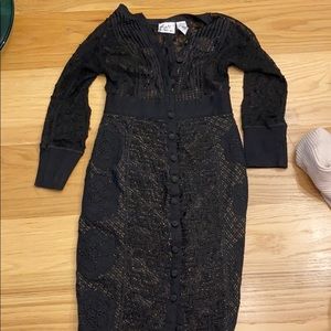 Anthropologie Black Lace Dress